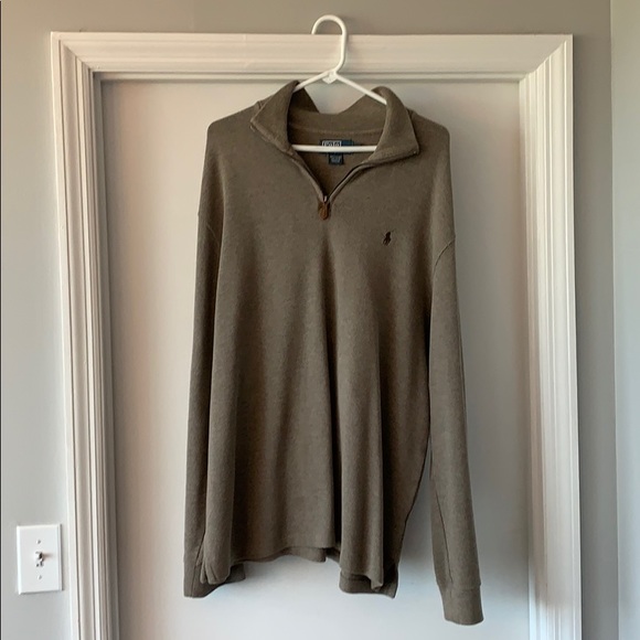 Brown/Tan Polo Quarter Zip Pull Over - Picture 1 of 4